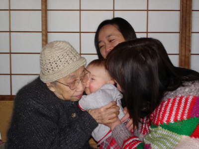 A kiss for Great Grandma