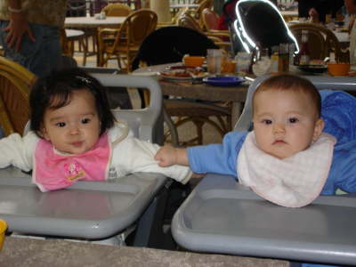 Lunch at the Football Club - now we're in highchairs!